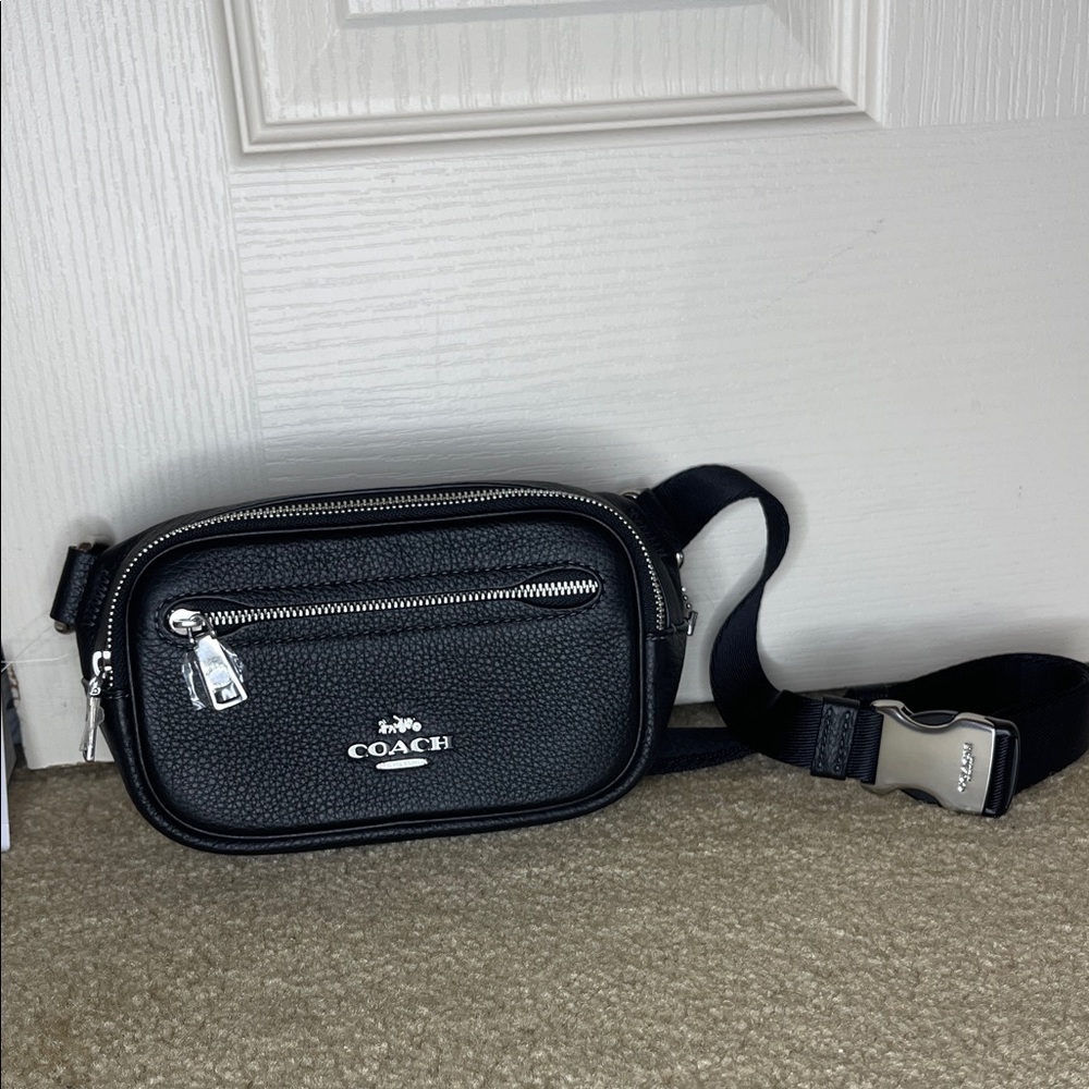 Coach Black Leather Belt Bag